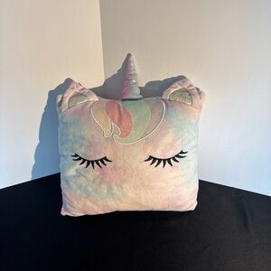 Pastel Unicorn Plush Pillow - Rainbow Pastel Colors